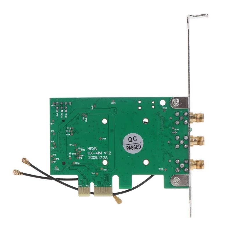 Draadloze WiFi-netwerkkaart Mini PCI-Express PCI-E naar PCI-E 1X Desktopadapter met 3 antennes voor computer