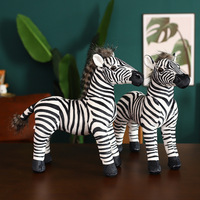 Real Life Standing Zebra Stuffed Animal Plush Toy Simulation Zebra Doll Photography Props Christmas Birthday Gifts for Children