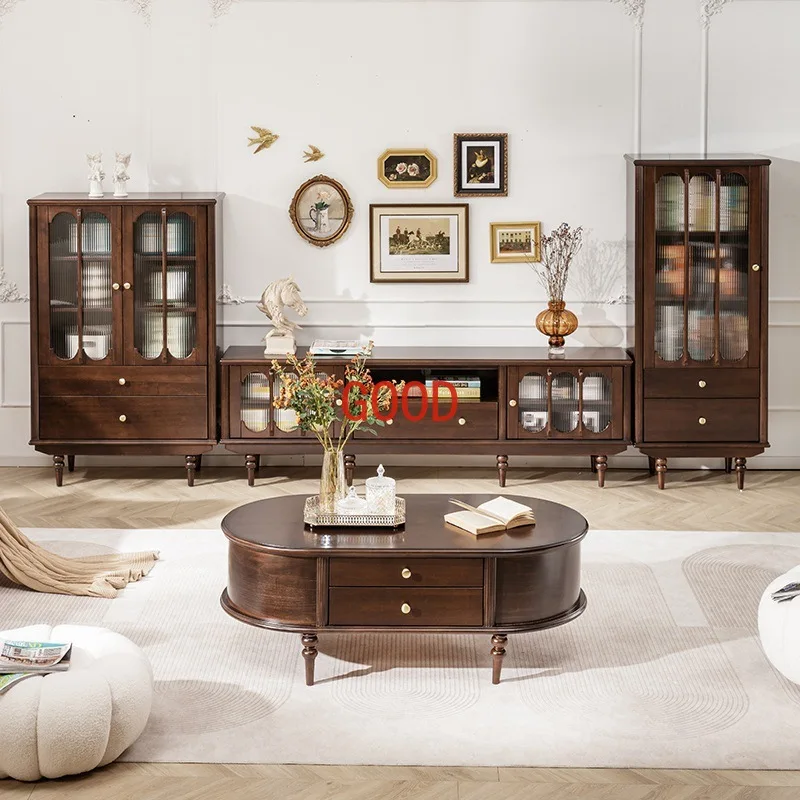 Armário de madeira maciça para casa, Glass Curio, sala