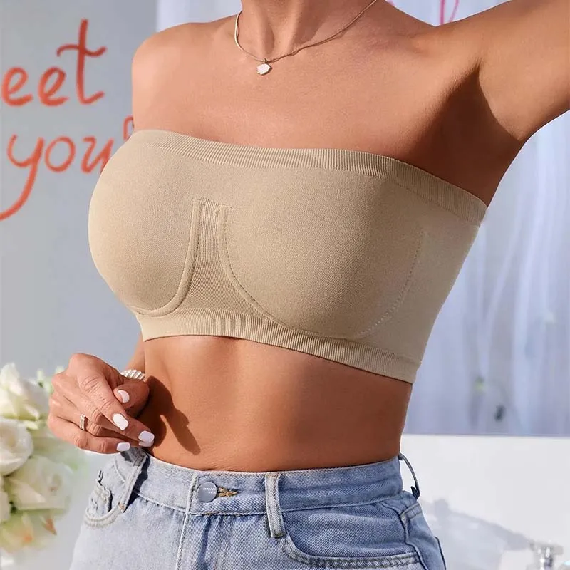 Women Seamless Bra bars Lingerie Strapless Tube Tops Crop Top Sexy Strapless Bra Female Tanks Cotton Bralettes Underwear M-3XL