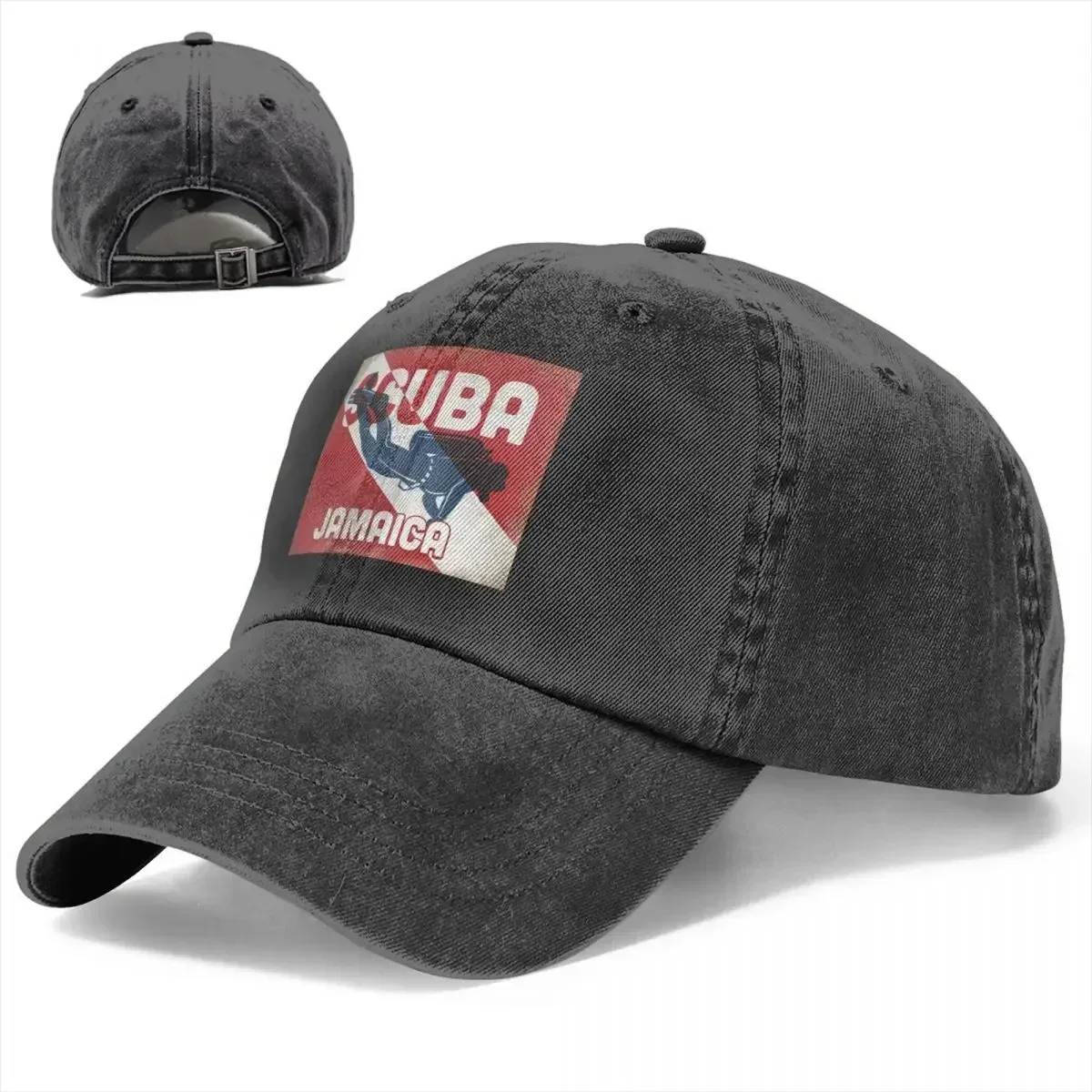 New Jamaica Scuba Dive Diver Blue Retro Baseball Caps Vintage Distressed Denim Snapback Cap Women Outdoor Activities Gift Caps H