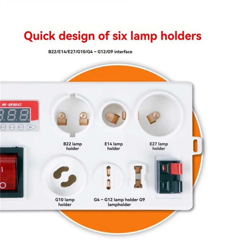 【BRILLIANT 】3X E27 B22 E14 جهاز اختبار المصباح الكهربي، صندوق اختبار سريع لطاقة الجهد الكهربي LED، اختبار سريع مع شاشة عرض الطاقة، قابس الاتحاد الأوروبي #2