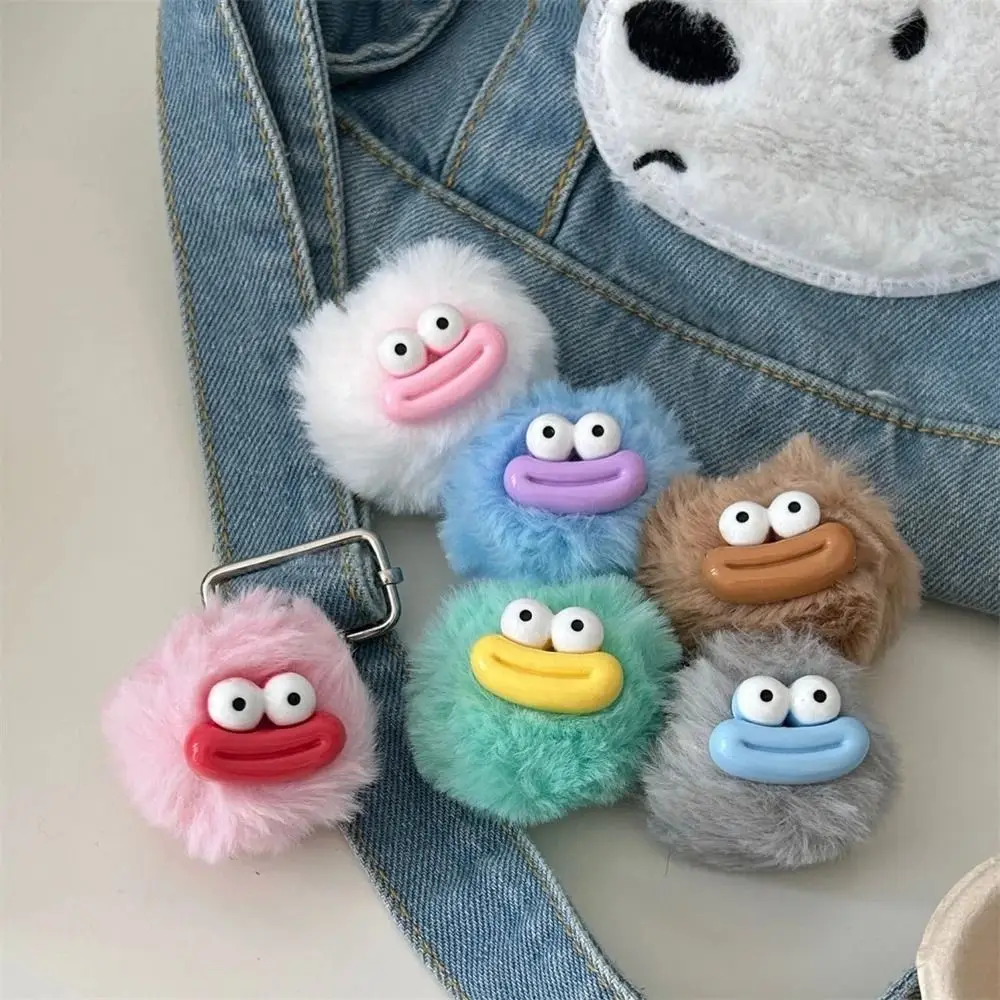 Fashion Cartoon Funny Clown Keychain Plushies Mini Sausage Mouth Keyring Kawaii Y2K Big Mouth Plush Pendant Earphone Case