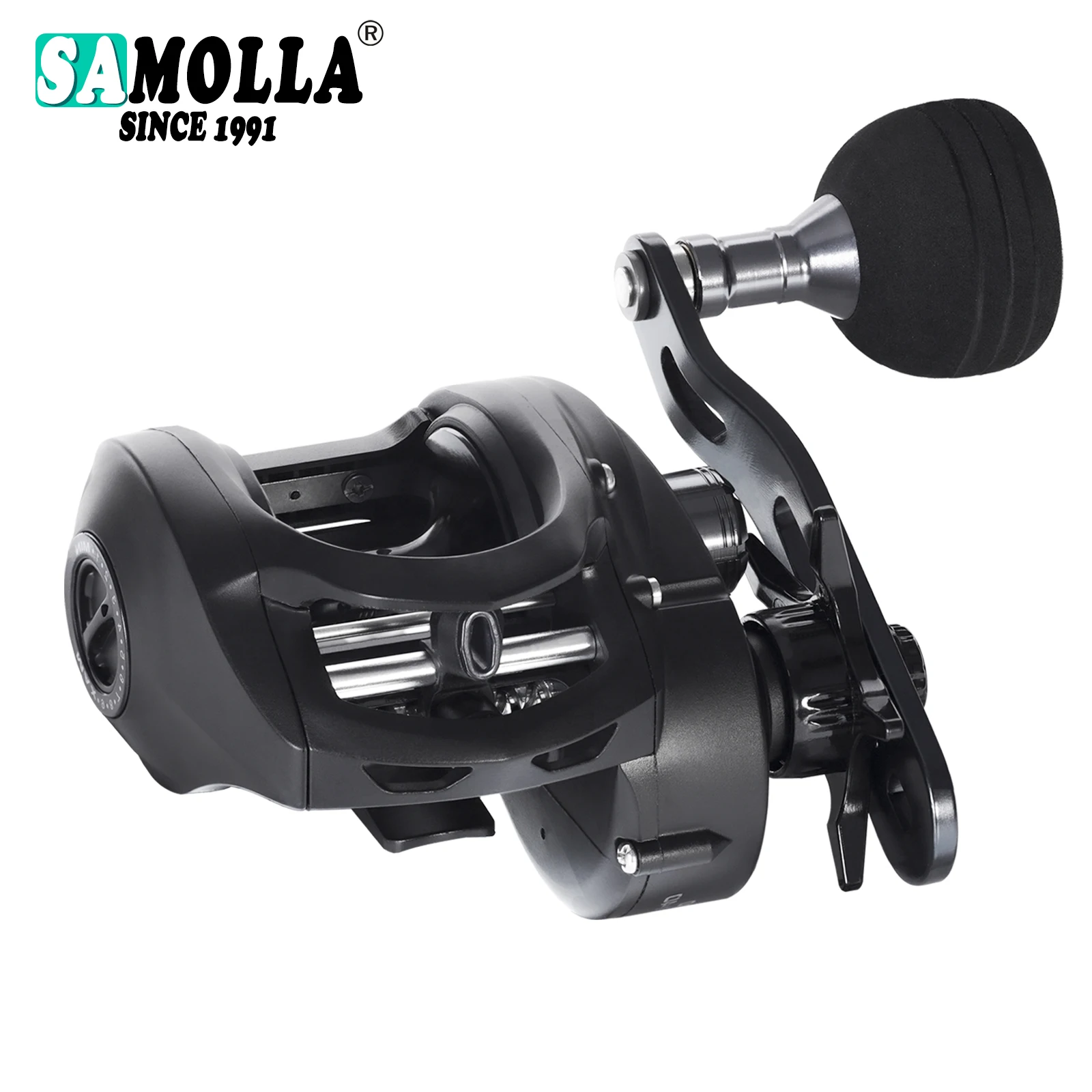 SAMOLLA  Widen Body Baitcasting Reel Max Grag 12kg 6.3:1 Brass Gear Saltwater Catfishing Trolling Shake Slowly Wheel Seawater