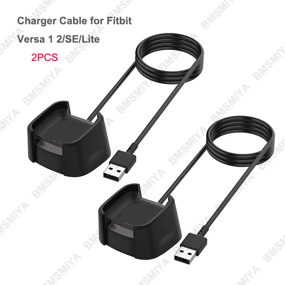 2 шт. USB-кабель для быстрого зарядного устройства для Fitbit Versa 1/Versa 2, шнур для зарядки часов, док-станция для аксессуаров Fitbit Versa Lite SE