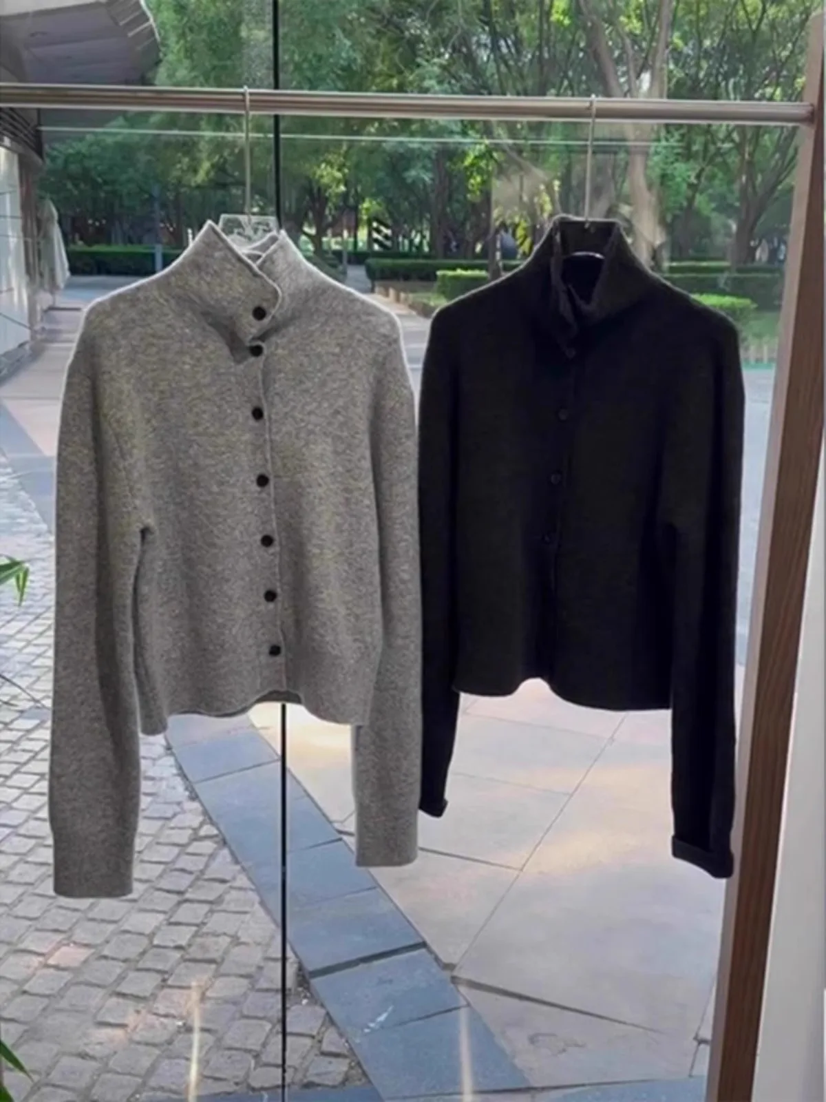 Ele ey Damenpullover mit hohem Kragen und einem Knopf, Jaet, einfache Sli-Frühlingsoberbekleidung für kleine Figuren, Anti-Aging