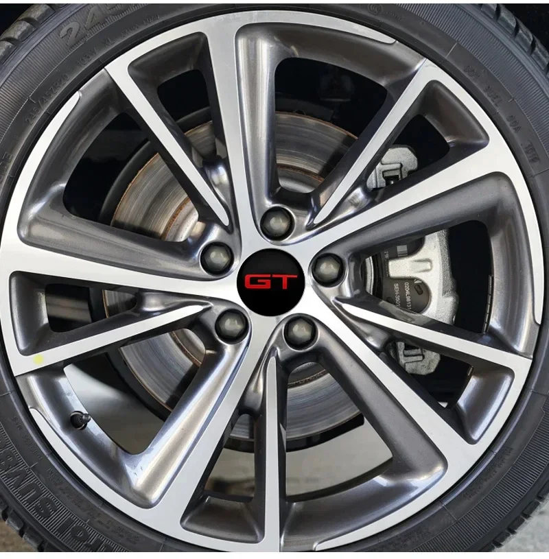 4Pcs Car GT Emblem Hub Center Cover Wheel Sticker for Ford Mustang Mercedes Benz Volkswagen golf BMW audi Tesla FIAT KIA Volvo