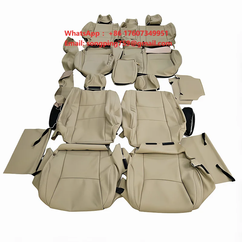 WING Premium Full-Set Genuine Leather Car Seat Covers - Exact Fit Replacement for Lexus GX470