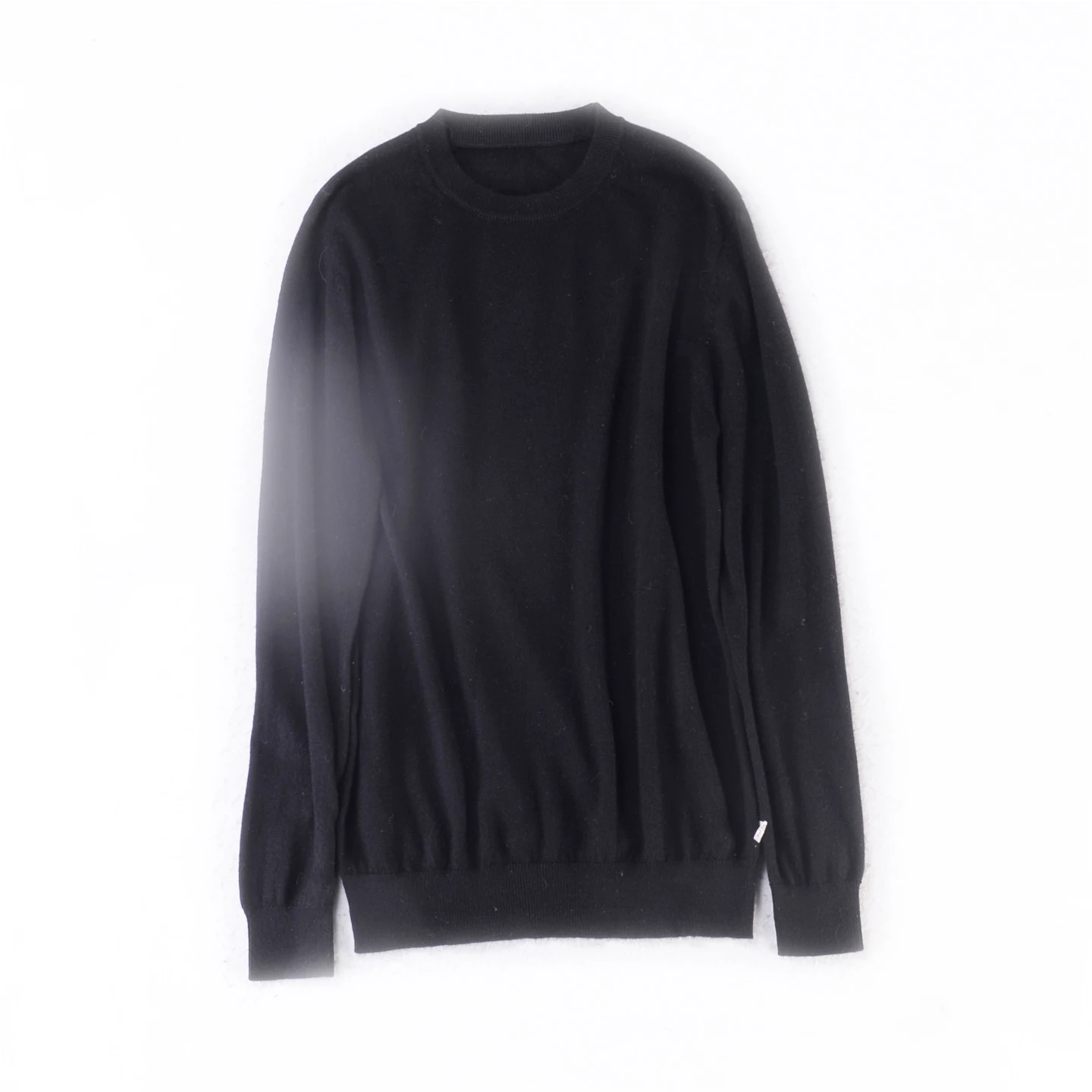 

Bla Woolen Sweater round Ne Simple Sle Women's Top Faion Classic Autumn Winter New Arrival Straight Tube Commute Sle