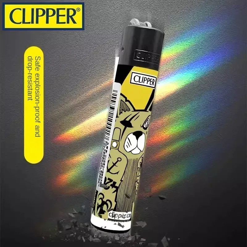 Clipper Open Flame Grinding Wheel Lighter Small and Inflatable Lighter Personalized Pattern Clipper Lighters Smoking Men\'s Gift