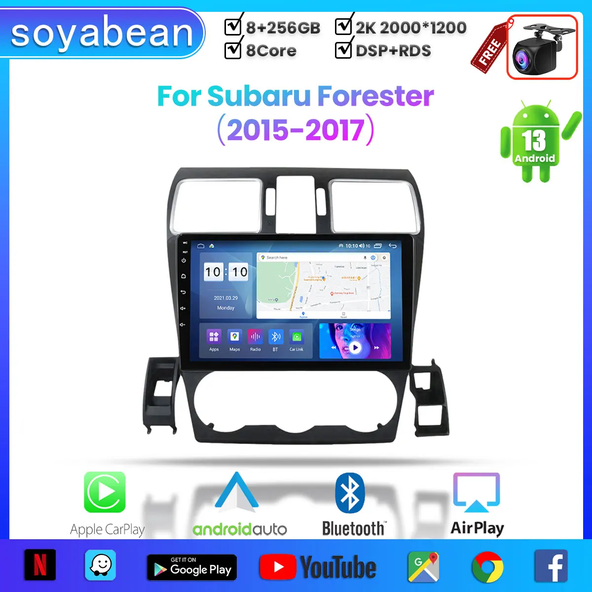 

Android 13 Car Radio for Subaru Forester 2015-2017, 9inch 2K Multimedia Player with 4G Carplay DSP & 2Din GPS Navigation.