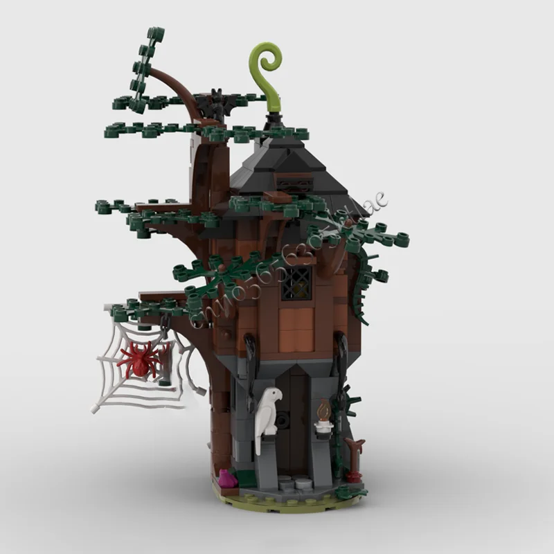 Cabane de sorcière sur le thème d'halloween, 353 pièces, Sculpture de construction de cabine en bois, modèle de décoration de bureau, objets de collection, cadeaux d'anniversaire