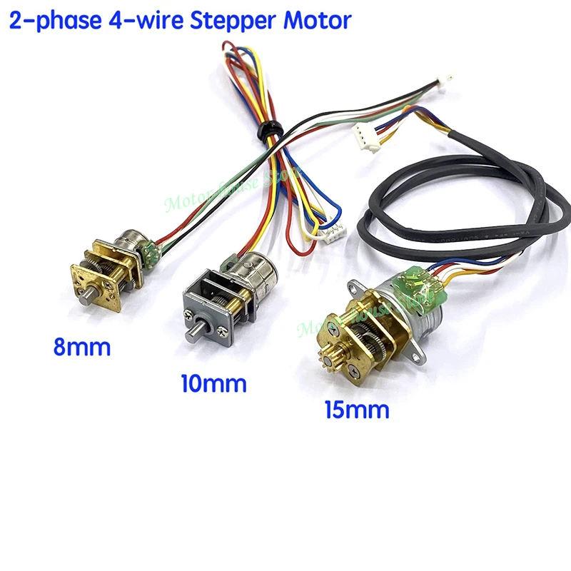 Mini 8mm/10mm/15mm 2-phase 4-wire Gear Stepper Motor Micro 5V 12V Precision Metal Gearbox Stepping Motor Torque DIY Robot Camera