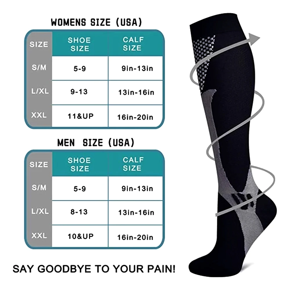 Golf Sport Männer Frauen Kompression Socken Für Fußball Anti Müdigkeit Schmerzen Relief 20-30 Mmhg Kompression Socken Fit Für sport Socken