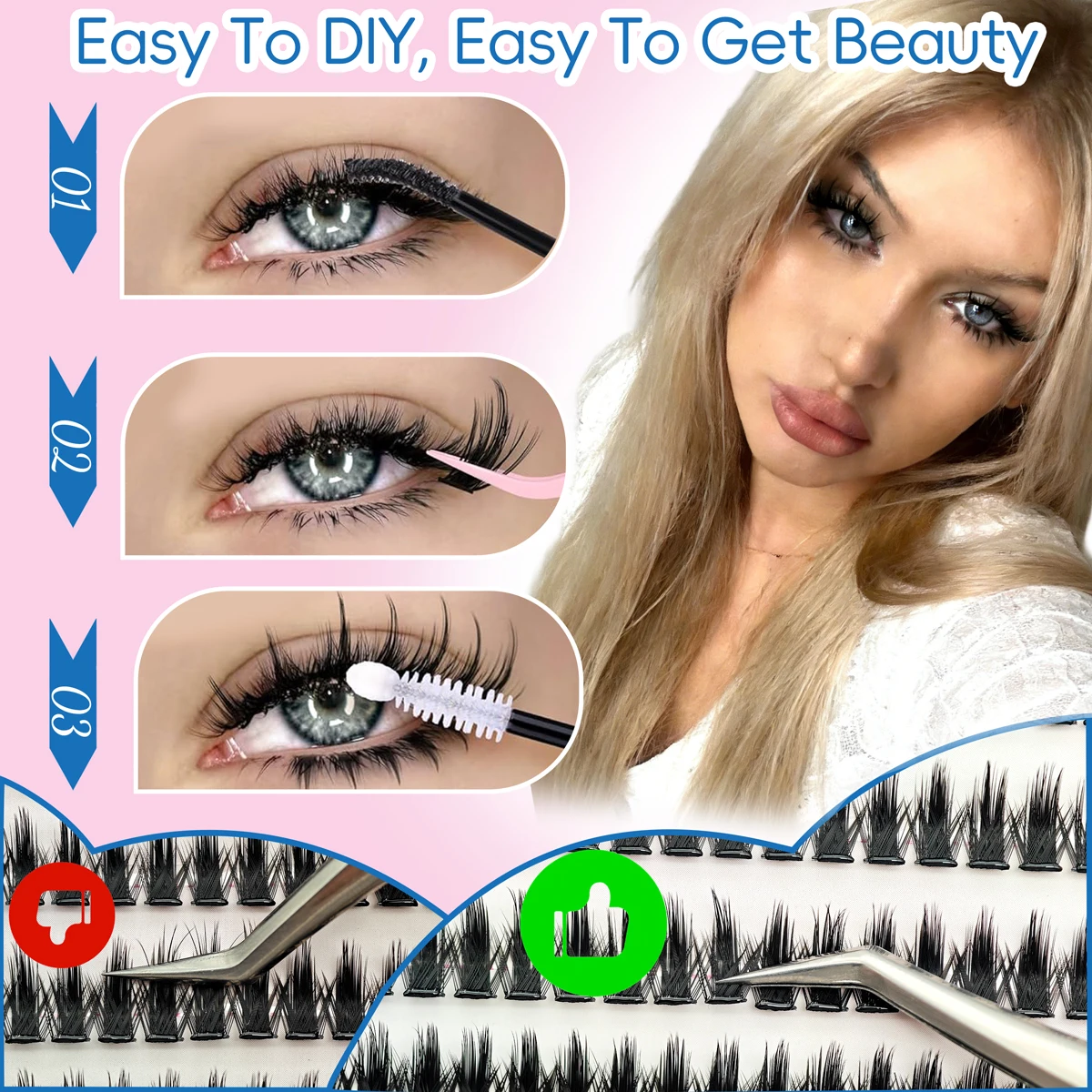 Eyelash Extension No 9 - رموش أنلينيت ذاتية اللصق لا تحتاج