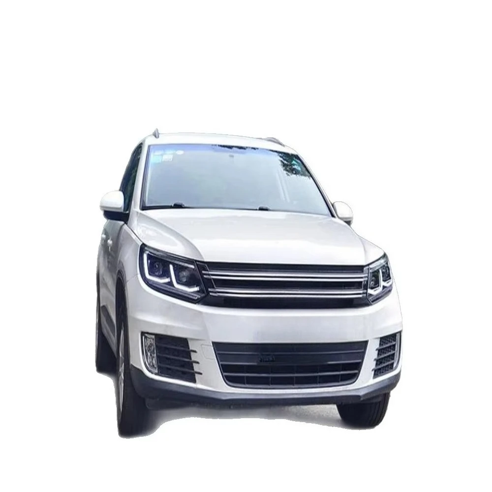 For VW Tiguan 10-17 Specific LED Headlight Assembly for Tiguan Modified High Brightness Daytime Running Light 6000k Color Lens