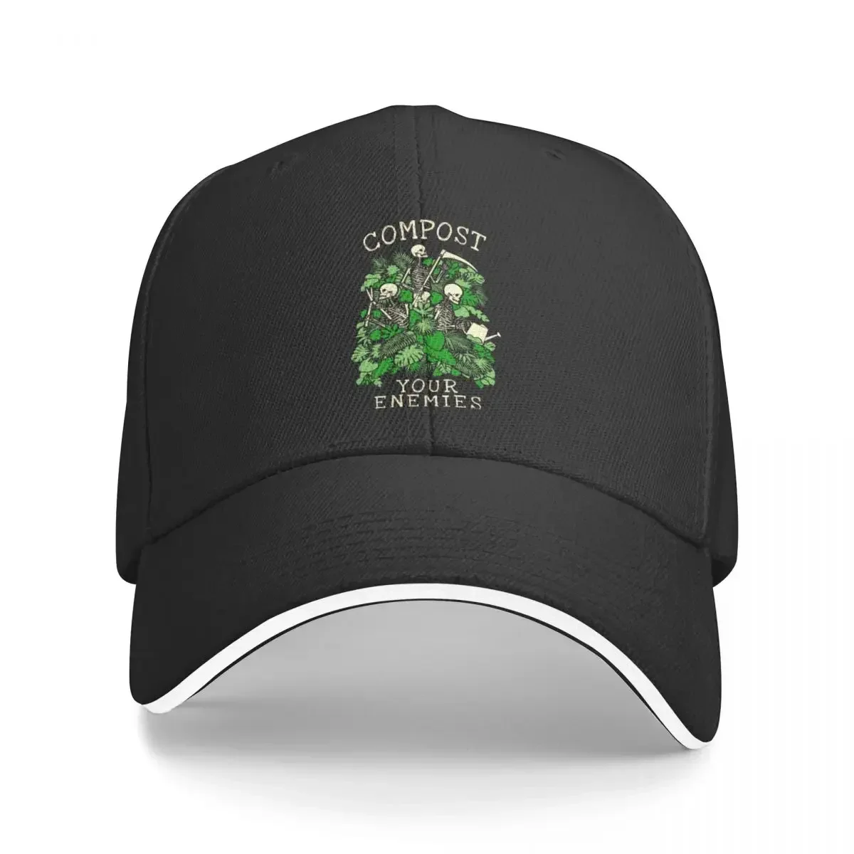 Compost Your Enemies Funny Gardening Goth Skeleton Gardener Baseball Cap New In The Hat Fishing cap Men's Baseball Women's