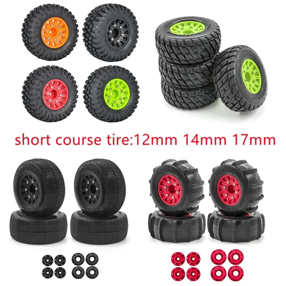 

007RC 1/8 1/10 Short-Course Truck Universal Wheel Rim Tire For Off-Road RC Car UDR HOBAO 8SC ARRMA Outcast Kraton Senton FS KM