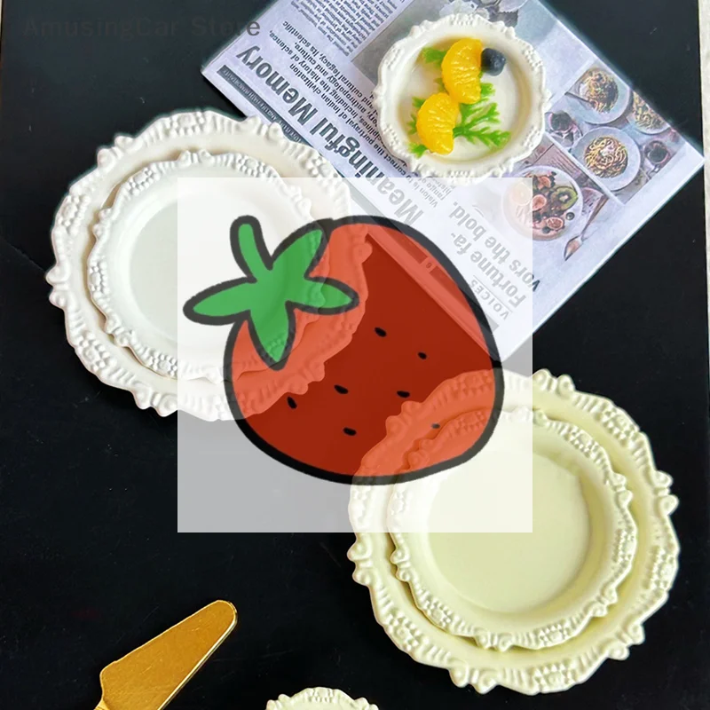 ของเล่นบ้านตุ๊กตาจิ๋วสไตล์เรโทร: ชุดอาหารครัว 3 ชิ้นสำหรับเด็กผู้หญิงเล่นบ้านตุ๊กตา