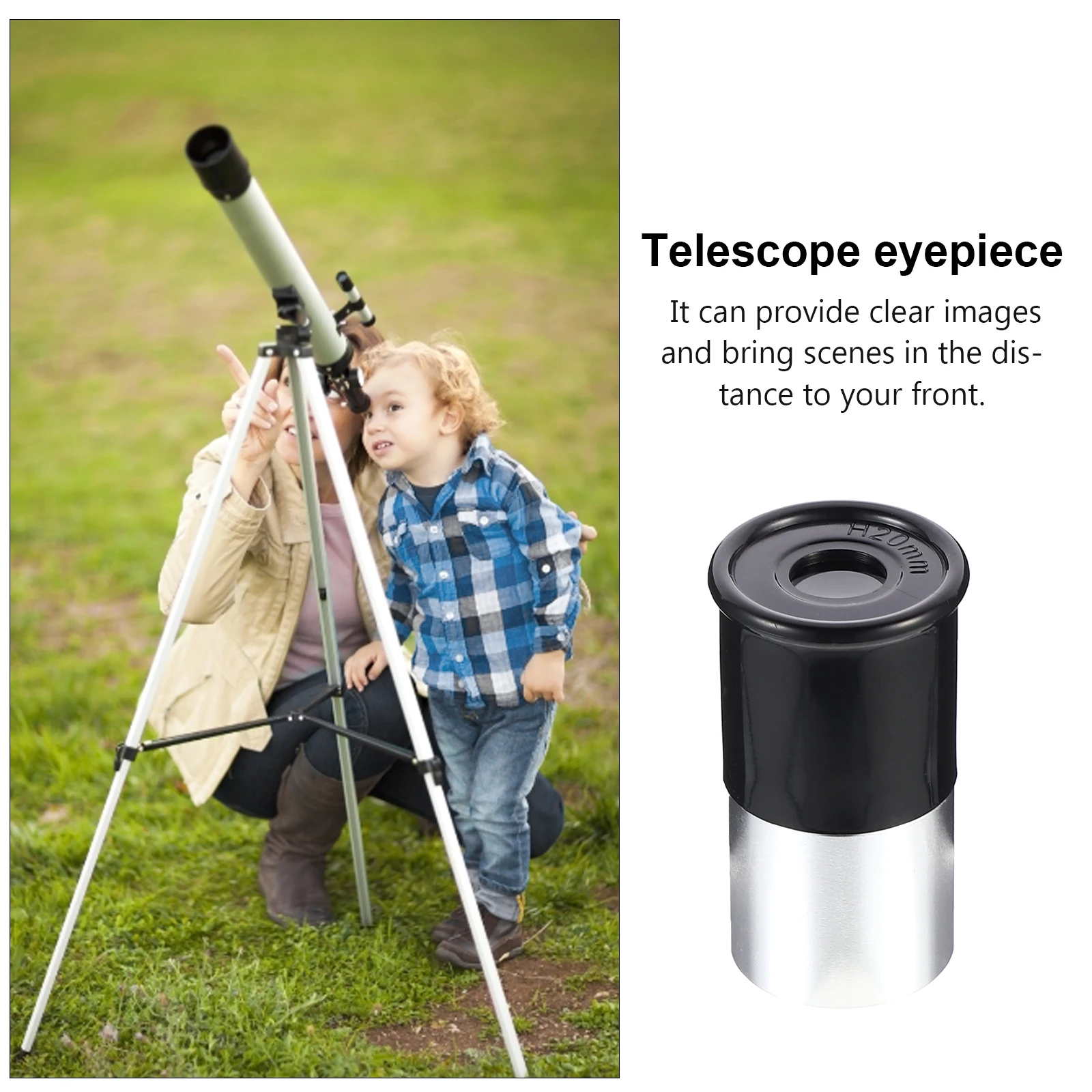 

Sturdy ABS Telescope Eyepiece Multi-Coated 0.965 Inch H20mm Optical Glass for Clear Astronomy Observations