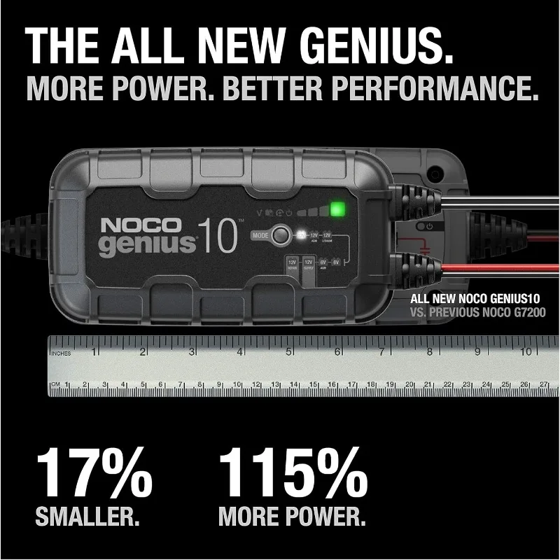 

10A Smart Car Battery Charger, 6V and 12V Automotive Charger, Battery Maintainer, Trickle Charger, Float Charger and Desulfator
