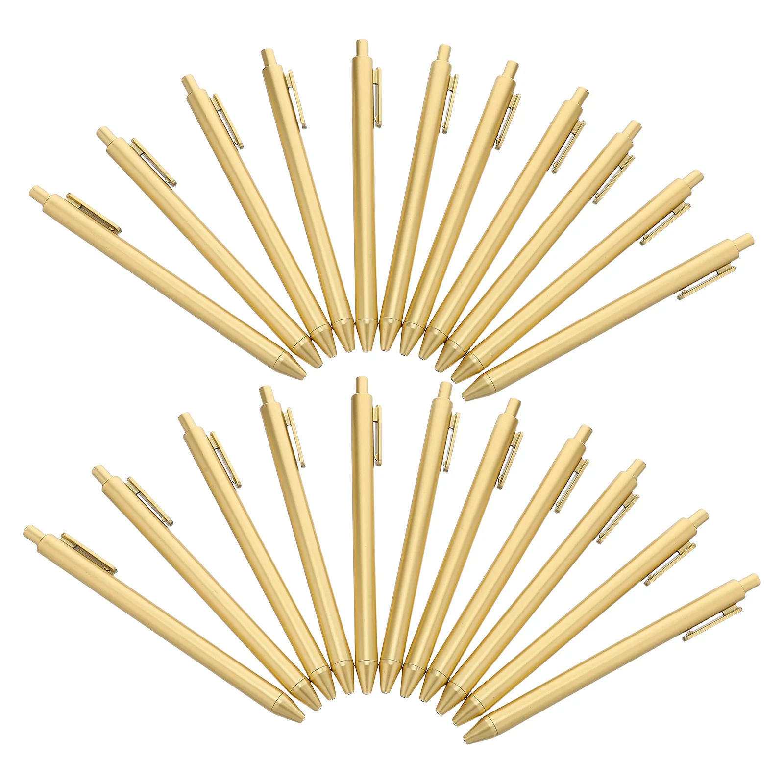 

30pcs Click-Type Slim Ballpoint Pen Black Ink Golden Plastic Retractable Writing Instrument For Office Work Business Signing