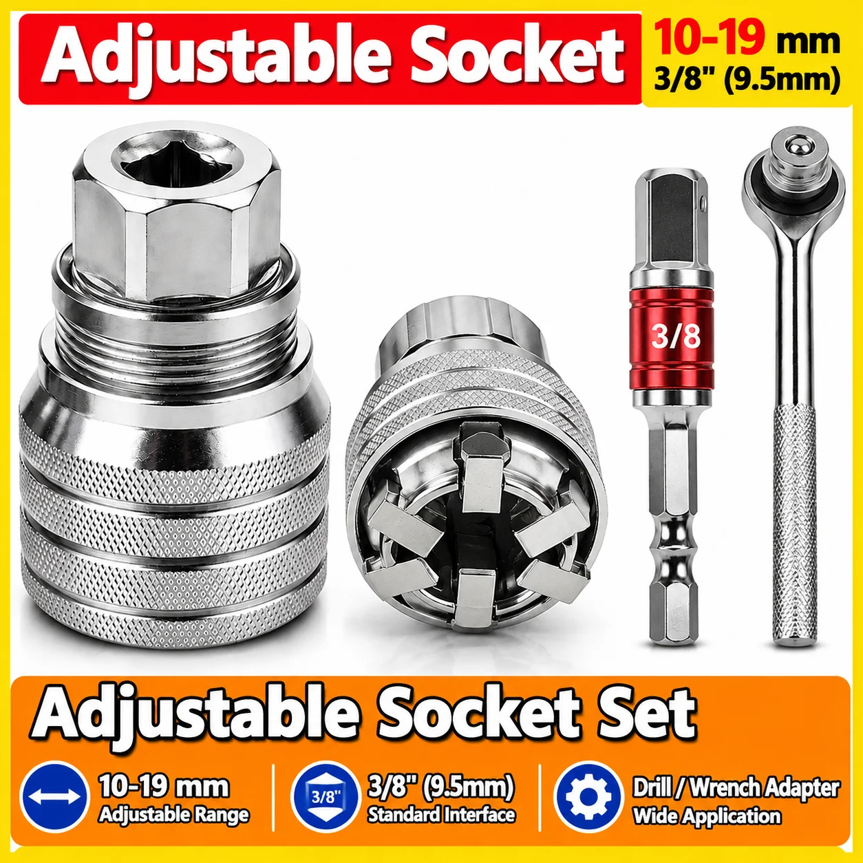 Adjustable hexagonal socket ratchet wrench multifunctional hand drill for screwing screws