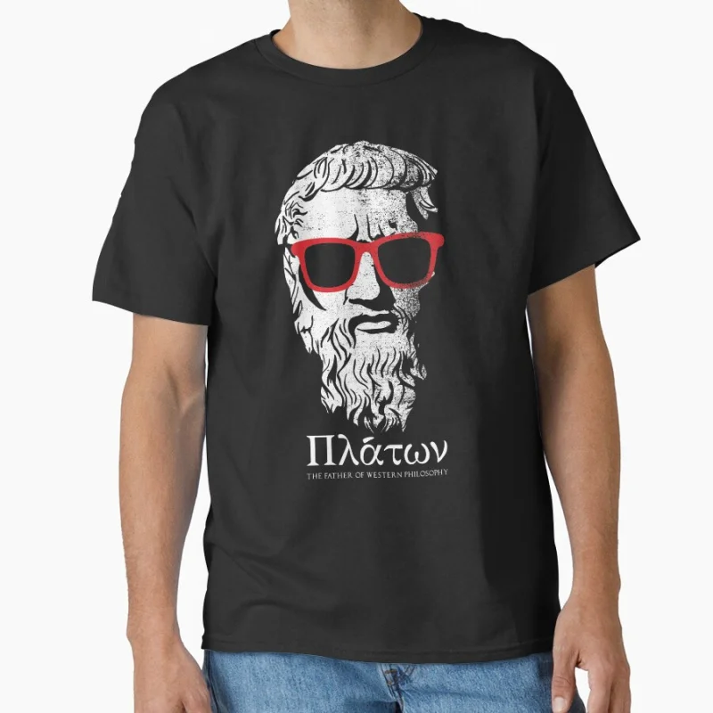 

Cool Plato Father Of Western Philosophy Funny Greek Philosophy Team gift T-shirt for men large size Tops S-6XL