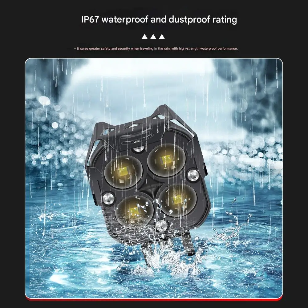 50 واط ثنائي اللون LED ضوء العمل 100 واط العارض عدسة دراجة نارية الجبهة شعاع الترا برايت التحديثية LED المصباح اكسسوارات السيارات #5