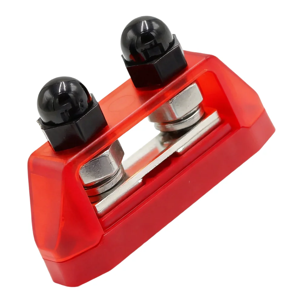 RV Power Connection Red M8 Terminal Block Easy Installation Terminal Block Connector Dual-way Power Splitter Easy Installation