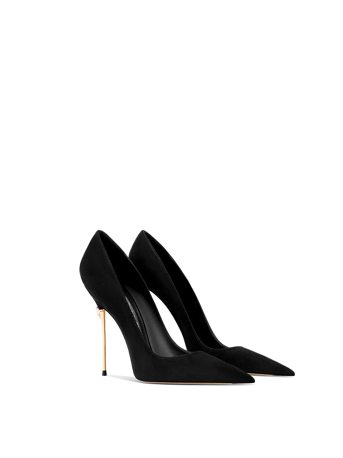 

High Heels Women's Pointed Head Thin Heel Black Leather High Sense 2025 Spring