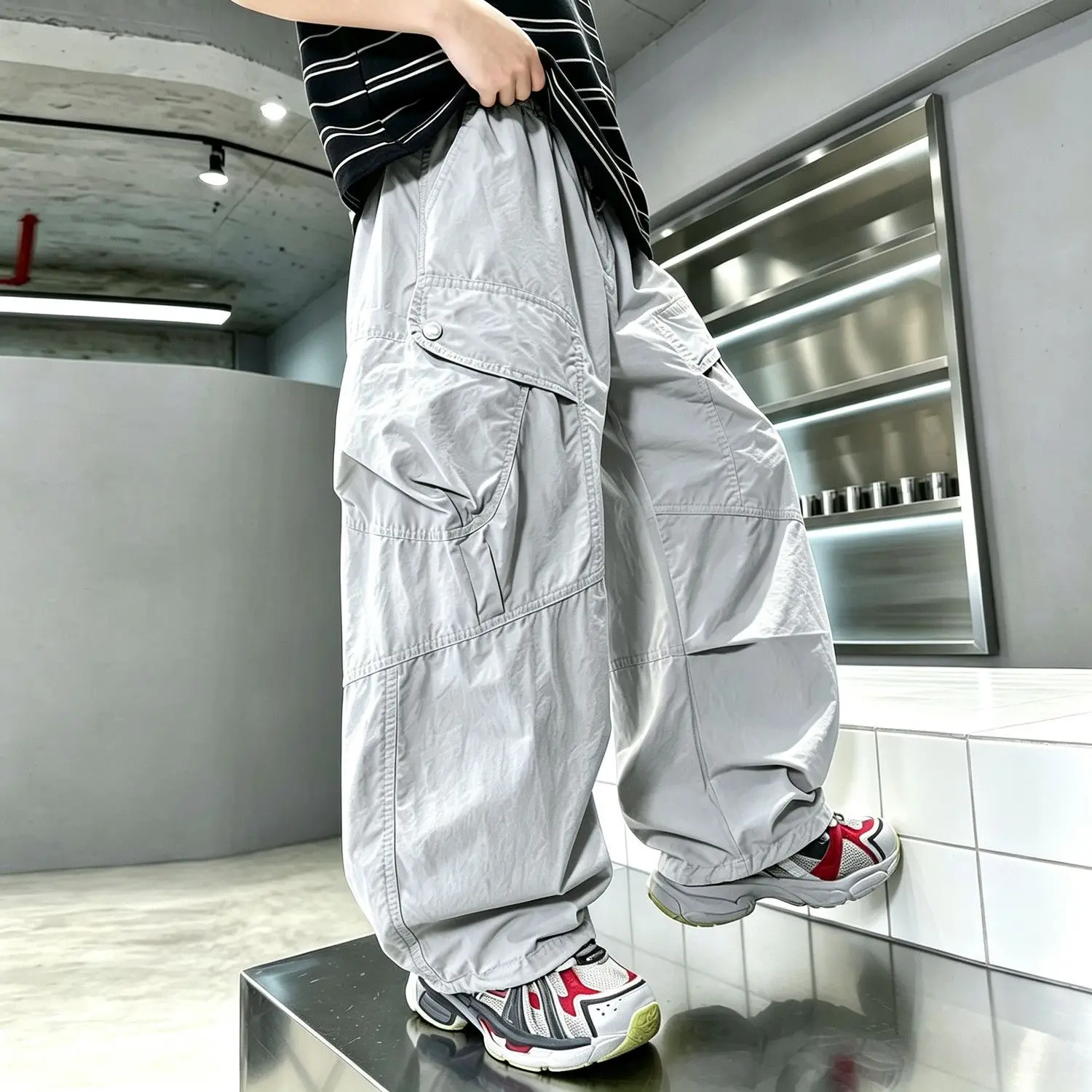 Boys Summer Thin Cargo Pants Loose Casual Cool Comfortable Versatile Streetwear Outdoor Quick Dry Children Trousers
