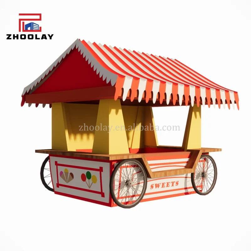 custom.Mobile Food Snack Fruit Cart  Individual Taco Hot Dogs Beverage Handcart Candy Sale Cart Children's Park