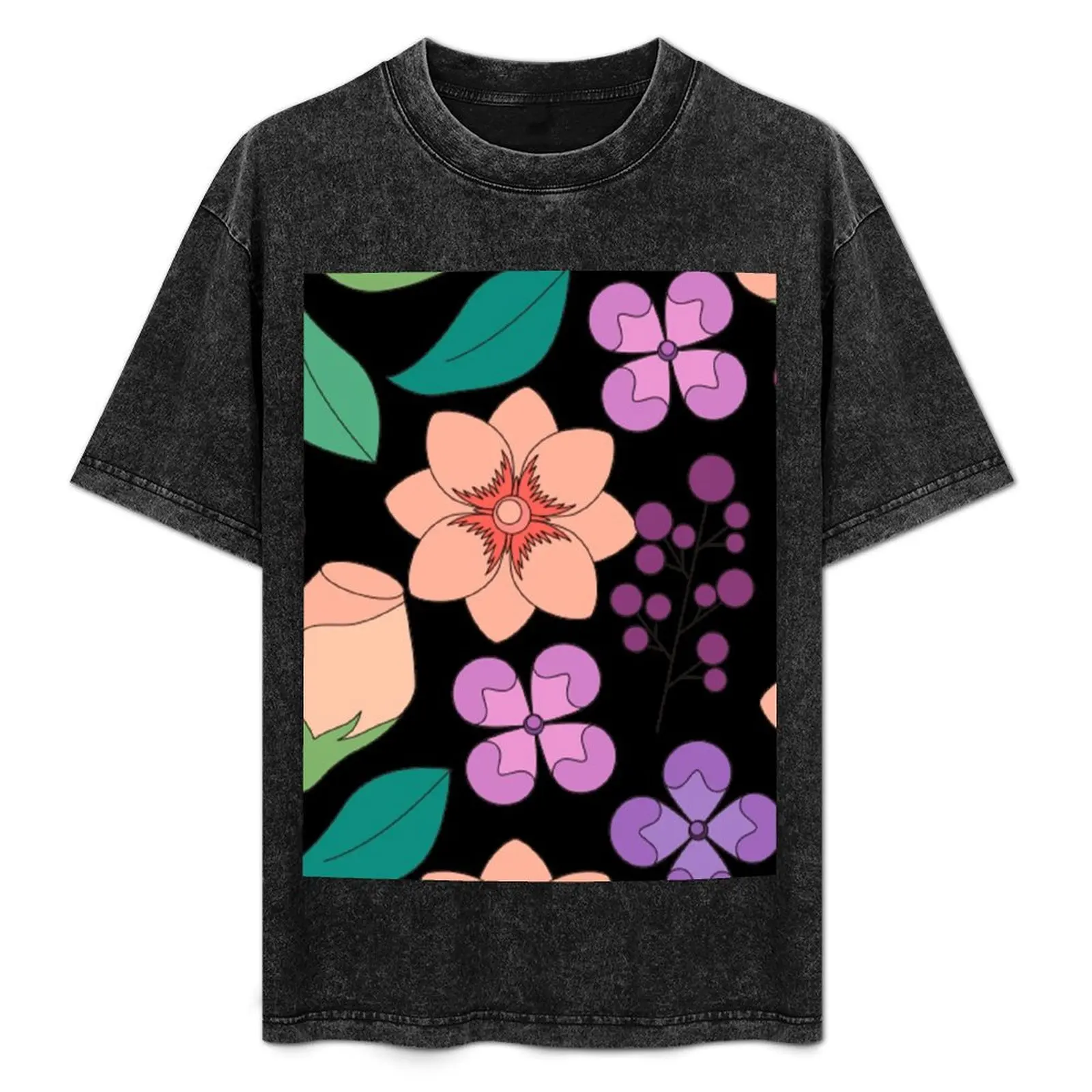 

Colorful Floral Pattern T-Shirt oversized t shirt customs design your own Men's t-shirt