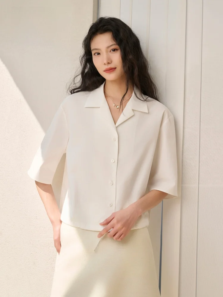 

Сексуальная белая хлопковая рубашка с кубинским воротником, женская, для повседневной носки, свободного кроя, на пяти пуговицах, однотонная, летняя, новинка, премиум-качество