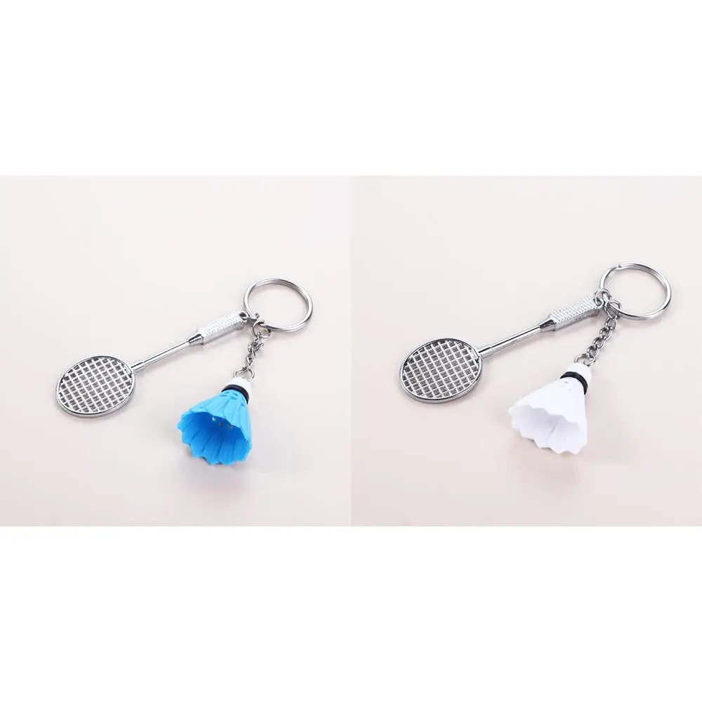 Women Men Charm Sports Fashion Gifts Jewelry Badminton Racket Key Chain Key Ring Keyfob Key Holder Badminton Pendant Keyring