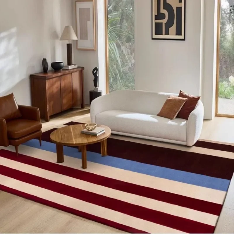 

Carpet for Living Room Retro High-grade Striped Rug Large Area Coffee Table Bedroom Cloakroom Non-slip Soft Floor Mat Ковер 러그