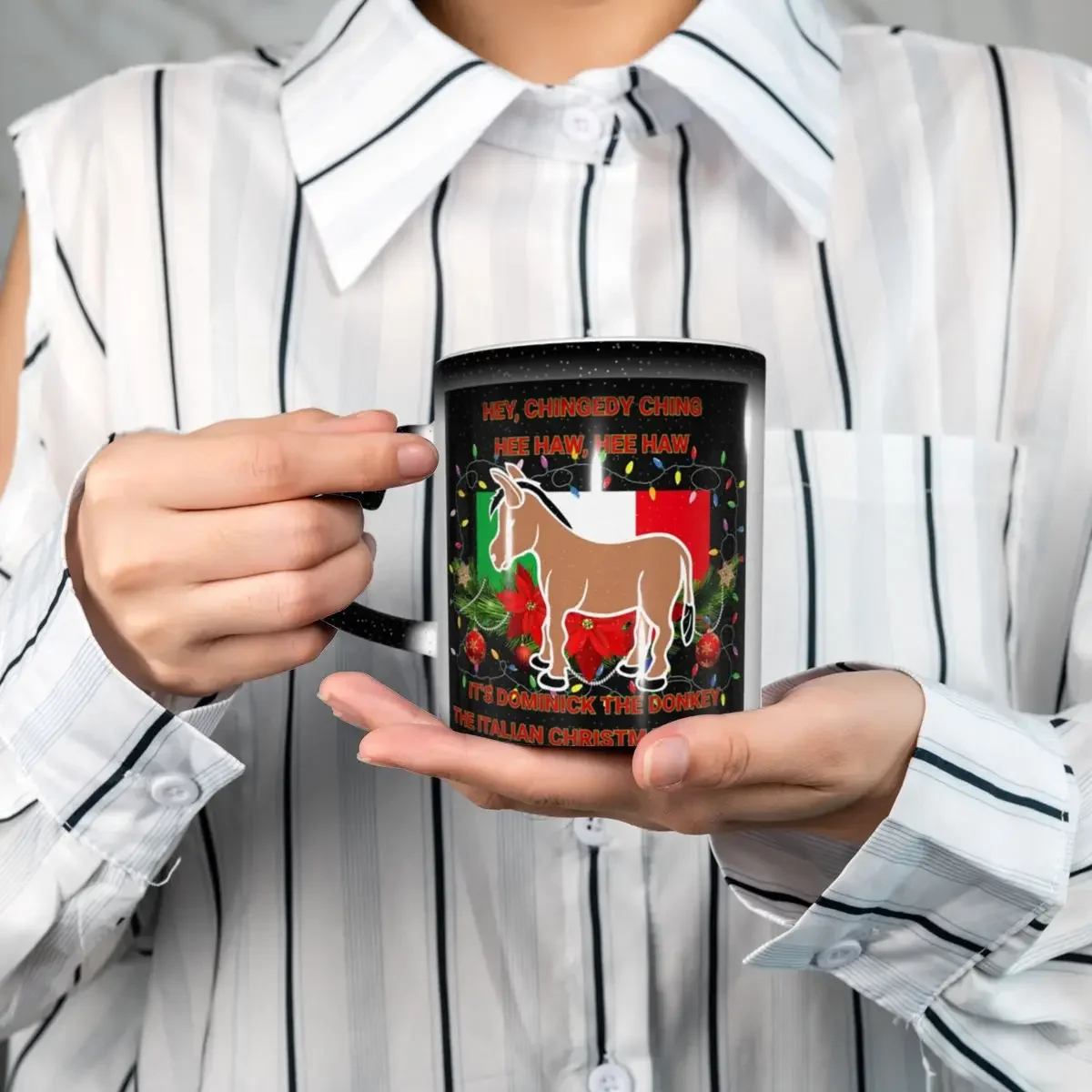 

Dominick The Italian Christmas Donkey Mug Funny Ceramic Coffee Cups Tea Mugs Milk Cup Drinkware Gift for Friends