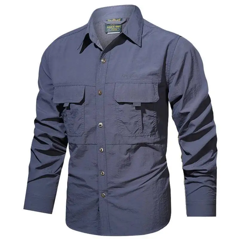 

Мужские летние легкие тактические быстросохнущие армейские рубашки-карго с длинными рукавами в стиле милитари для работы на открытом воздухе, большие размеры XL