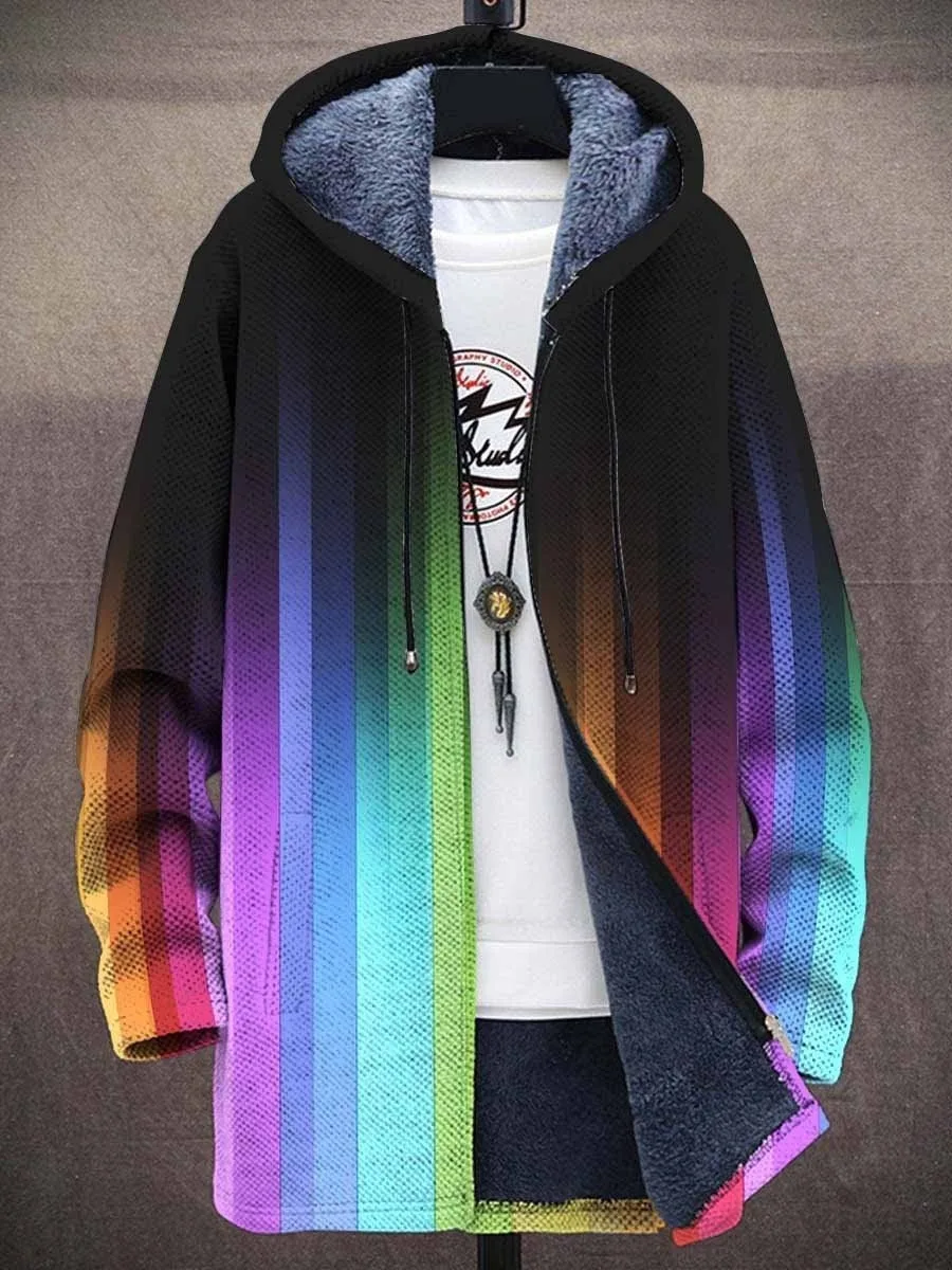 

Winter Men's Long Cardigan Colorful Loose Fashion Comfortable Zipper Fleece Jacket for Men Trendy Outdoor Warm Clothing Elegant