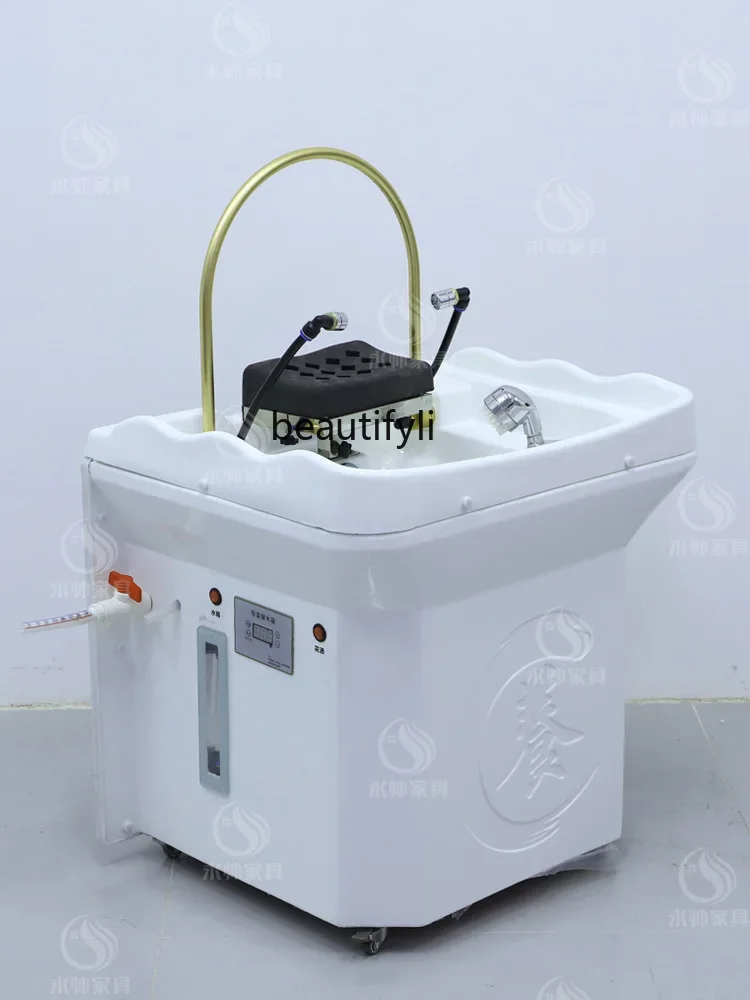 Mobile Head Therapy Machine Water Circulation Fumigation Head Therapy Shampoo Basin Beauty Massage Bed Shampoo Special Basin