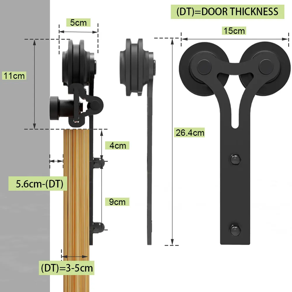 Imagem -05 - Kit de Hardware de Porta de Celeiro Deslizante Pesado Suave e Silencioso Fácil de Instalar Painel Único Estilo em Forma de y