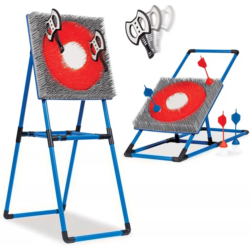 Axe Throw & Lawn Dart Target Sets - Bristle Axe Throwing Target & 2-in-1 Combo Backyard Game for Indoors and Outdoors