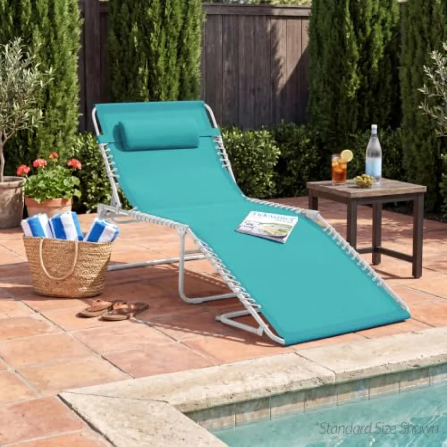 Extra Wide Patio Chaise Lounge Chair, Portable Outdoor Folding Recliner for Lawn, w/ 8 Positions, Handles, 440lb Capacity