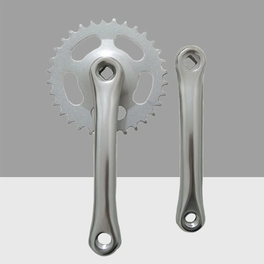 

38 Teeth Aluminum Alloy Bike Crankset High Performance Mountain Bike Tooth Plate Durable Crank Set Silver Tooth Plate