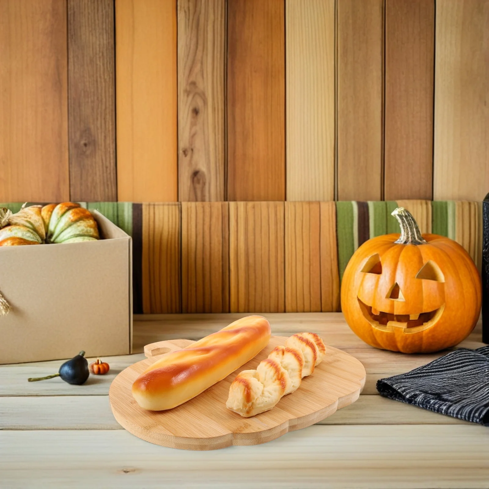

Jewelry Halloween Pumpkin Cutting Board Decor Bamboo Wood Platters for Serving Food