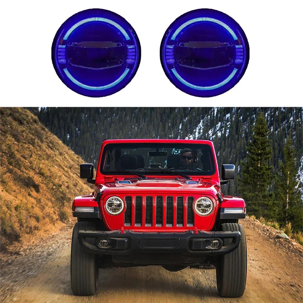 Modified Full Led Headlamp Headlight With A Touch Of Blue for Jeep Wrangler JK JL JT Head Lamp Front Head Light 2007-2022