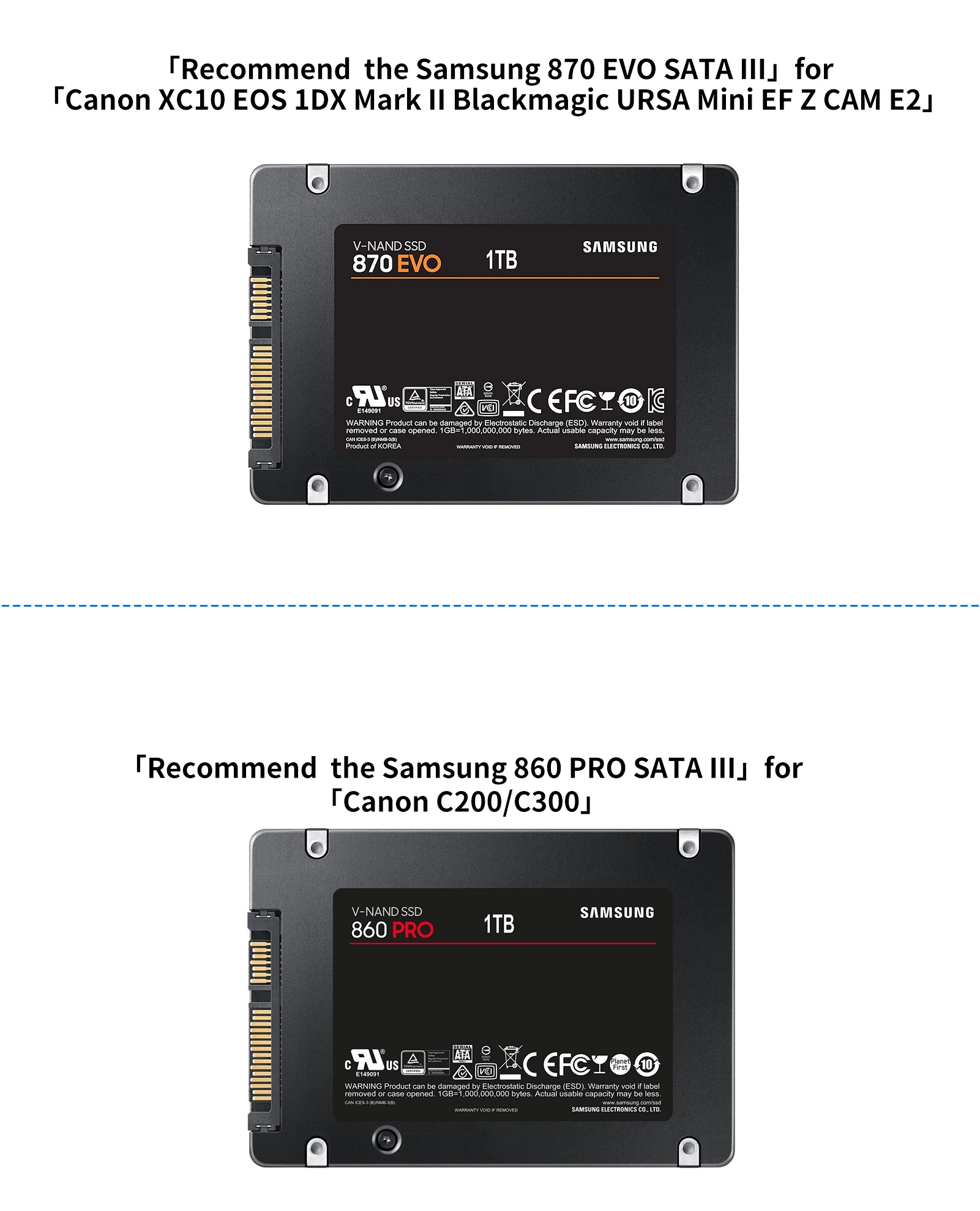 ZITAY 2.5 بوصة SSD إلى CFast 2.0 CFast محول كابل محول لكانون C200 C300 EOS 1DX Mark II Blackmagic URSA Mini EF Z CAM