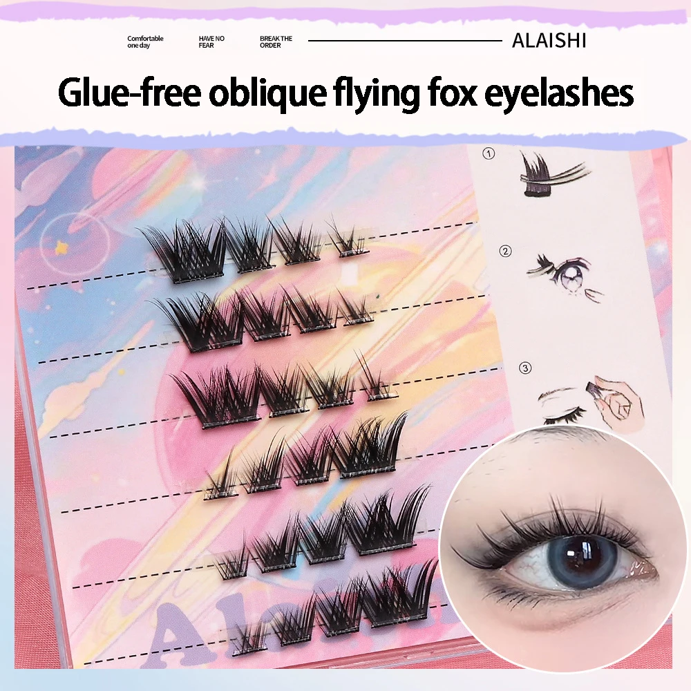 Faux Cils Lashes Cluster DIY Kit d'extension de cils individuels Cils analysis de chat Cils en grappe naturels Cils C Curl