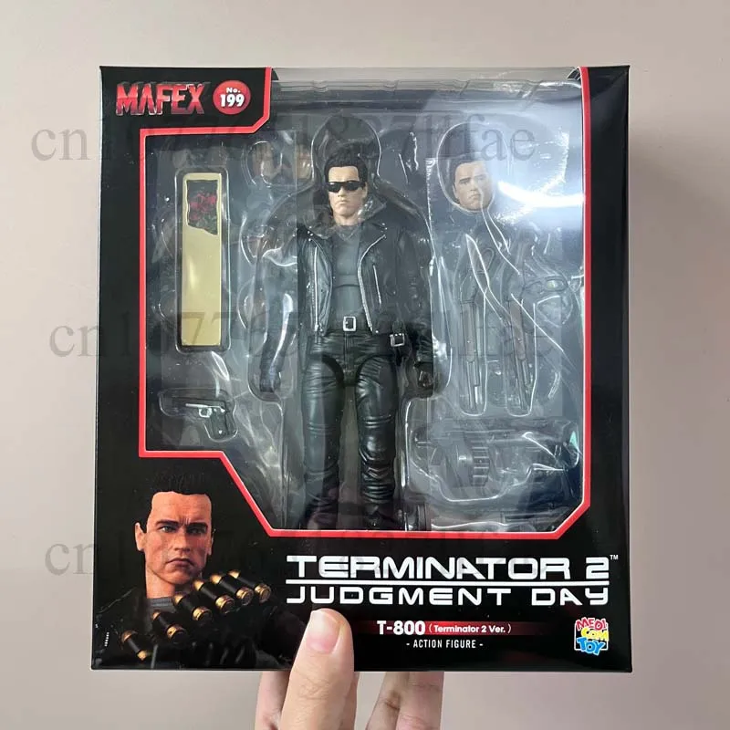 Mafex 199 Schwarzenegger T-800 Terminator 2: Judgment Day 1/12 6-inch Action Figure Collectible Model Toys Bookshelf Ornament